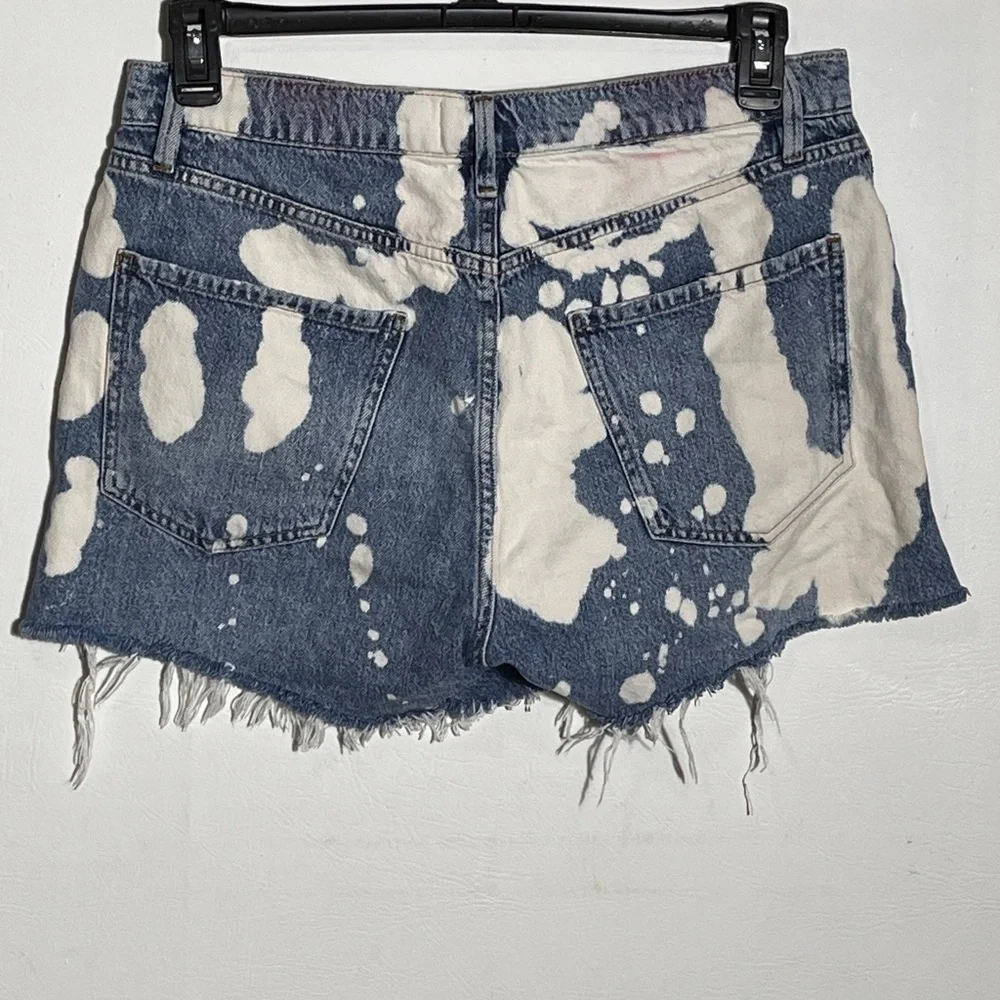Frame Le Ultra Baggy Raw Hem Shorts in Baltic Splash 28